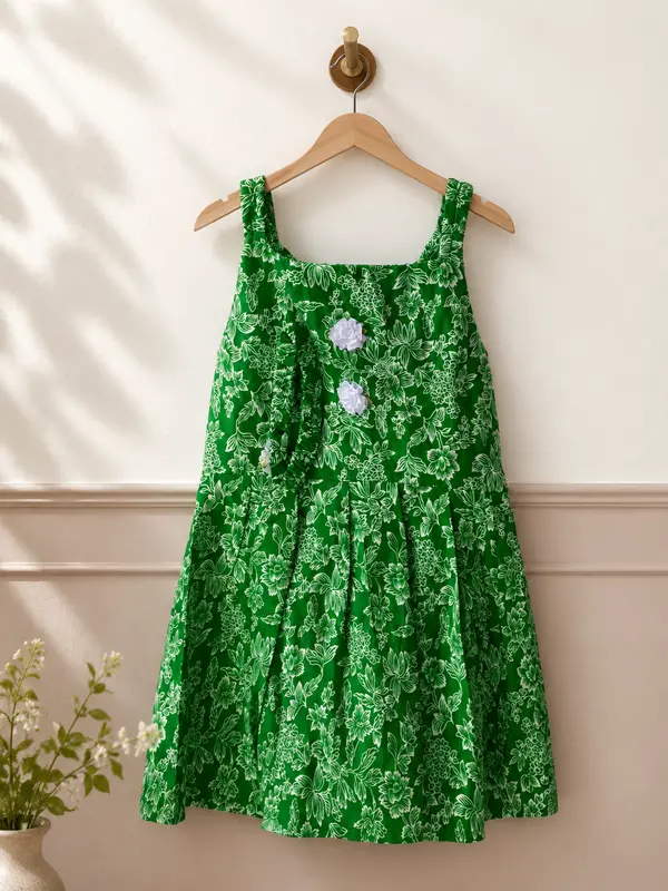 Independence Day Kids Floral Pattern Frock