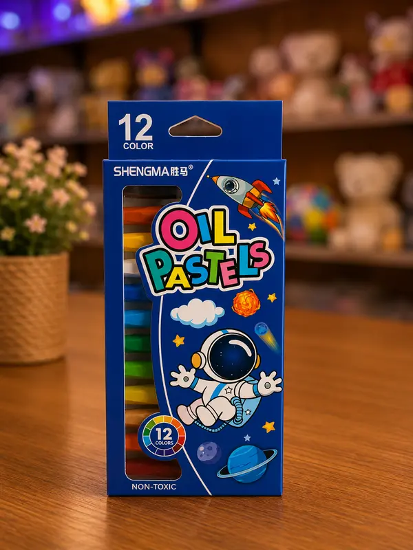 12 Color Non-Toxic Oil Pastels
