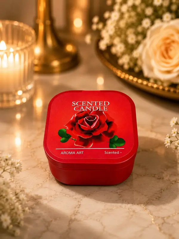 Decorative Flower-Themed Scented Candles