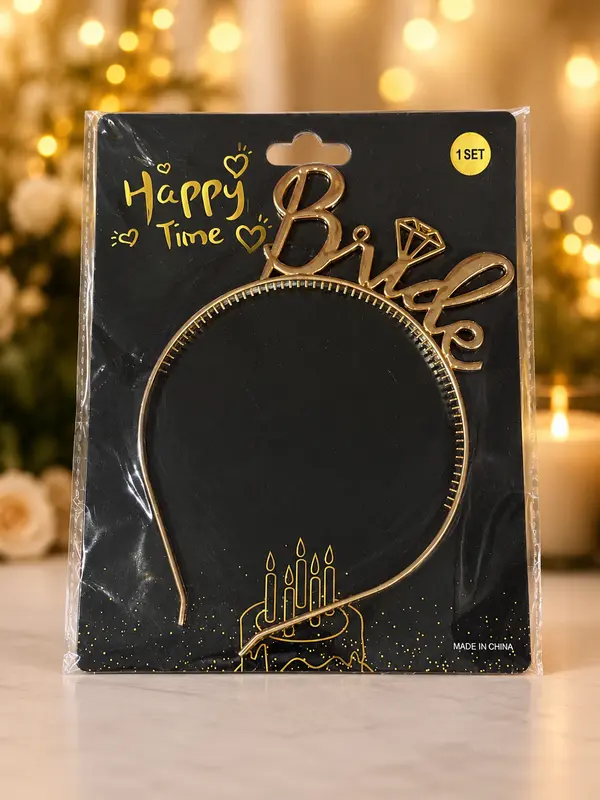 Chic Gold Bride Headband for Wedding Events
