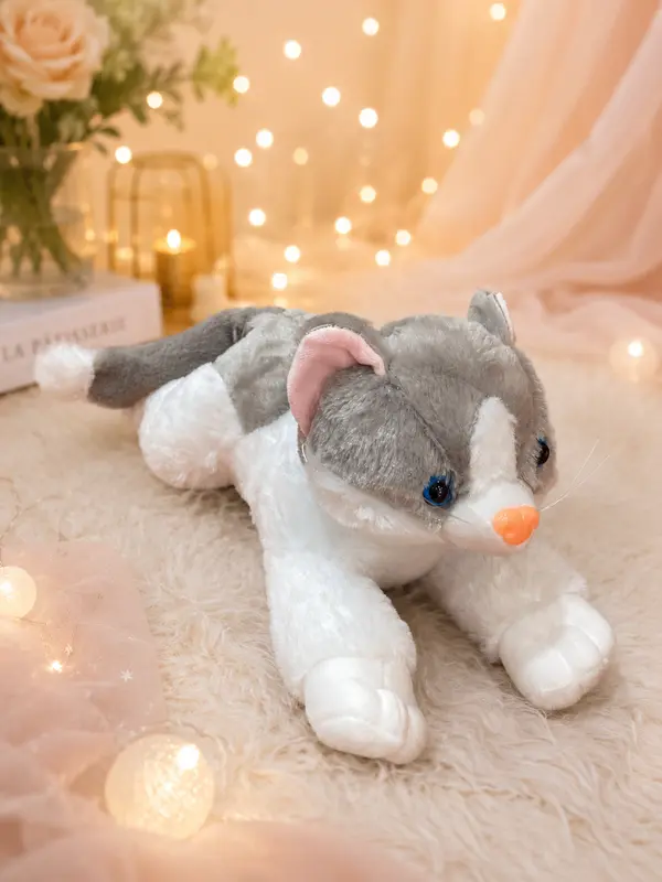Cuddly Grey Kitten Soft Toy