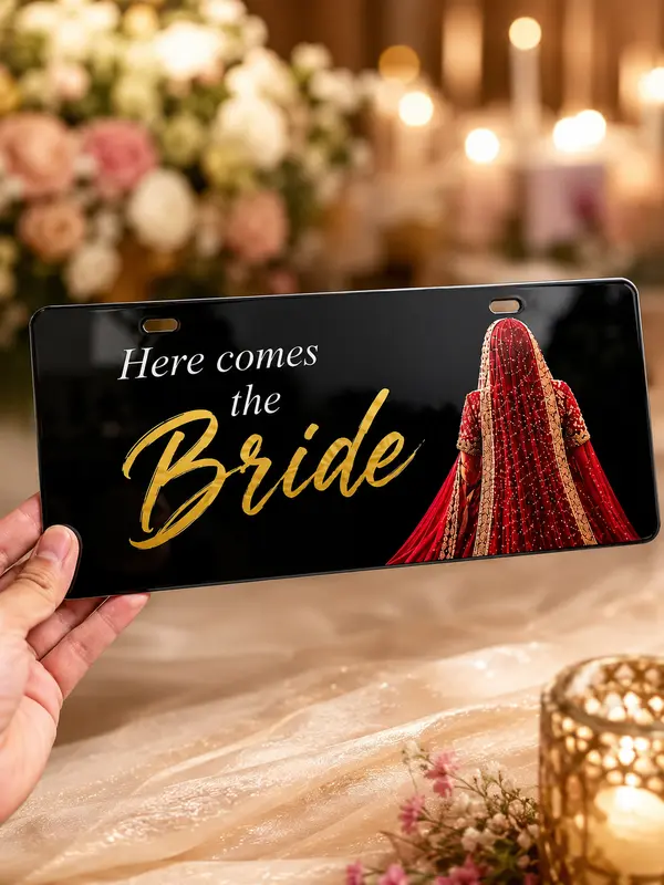 Team Bride Customized Wedding Car Number Plate