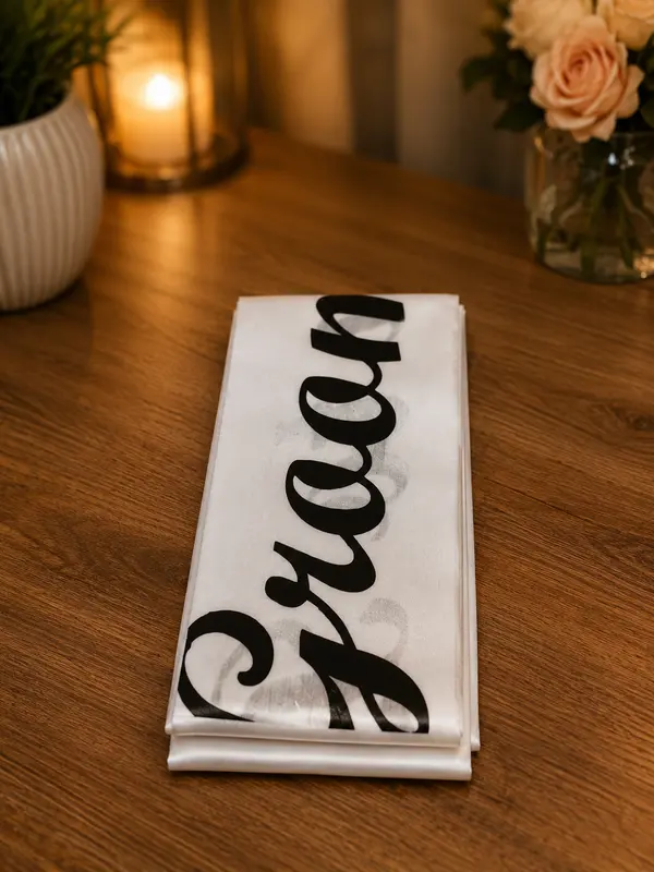 Stylish "Groom to Be" Lettered Satin Sash