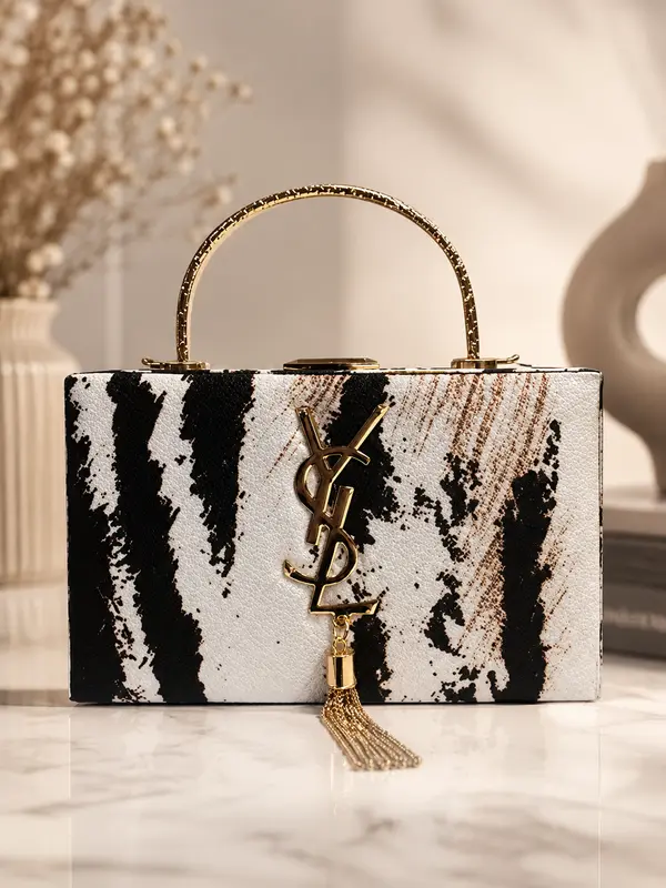 YSL Printed Clutch