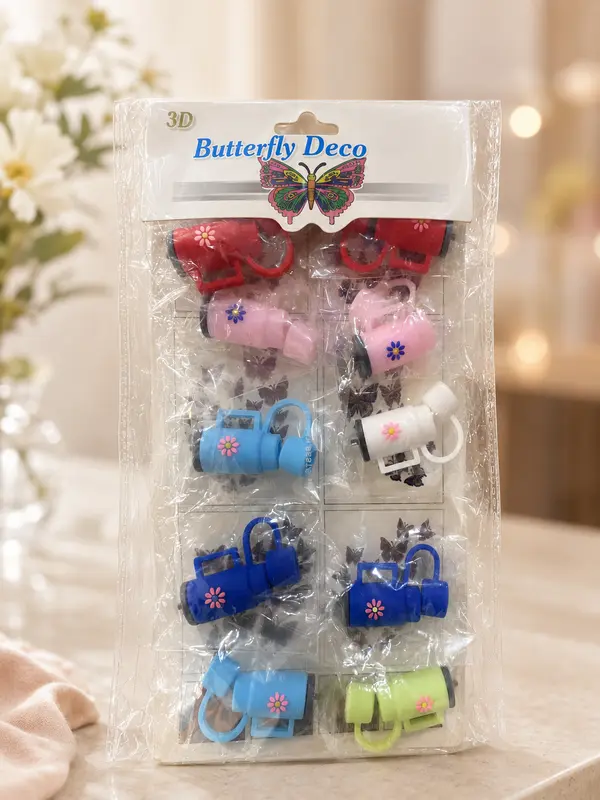 Butterfly Deco Miniature Tumbler Straw Toppers