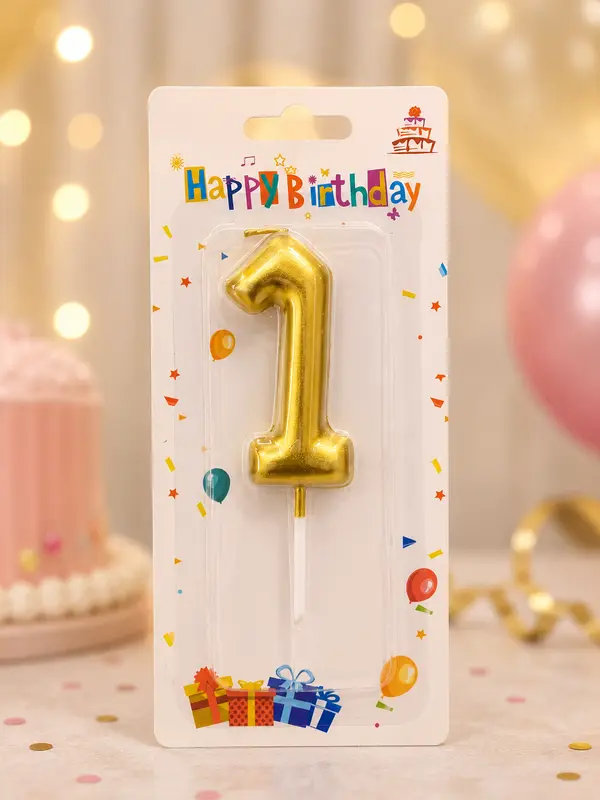 Gold Numerical Candles 