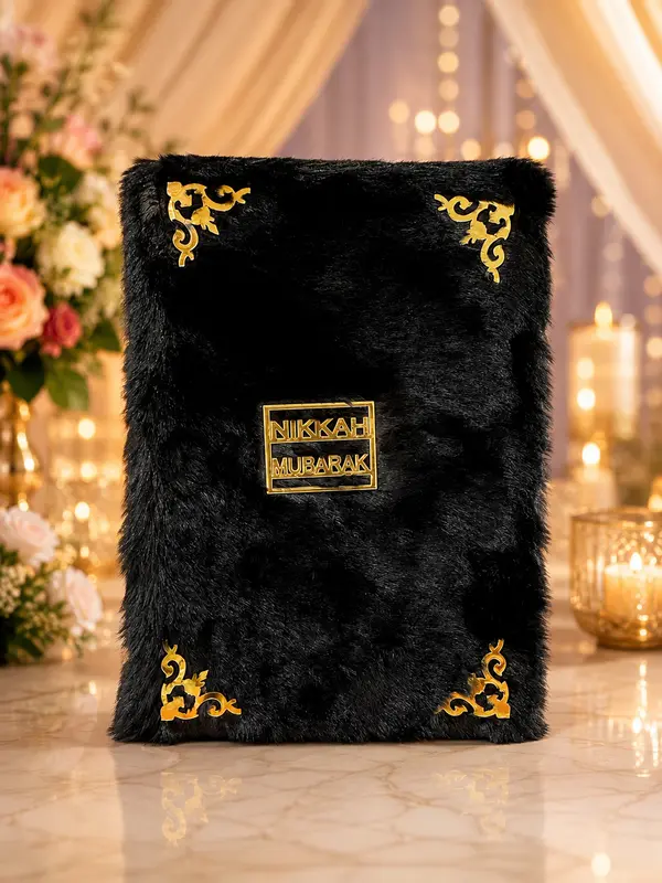 Premium Fur-Trimmed Nikkah Book