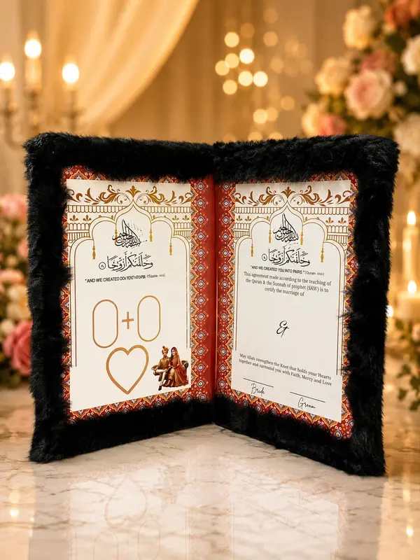 Premium Fur-Trimmed Nikkah Book