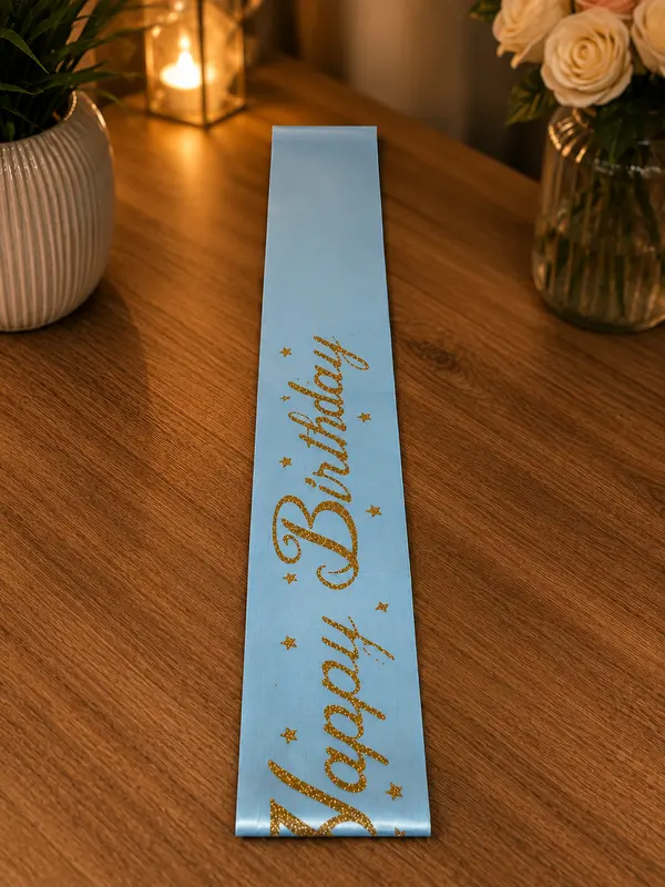 Dazzling "Happy Birthday" Satin Sash