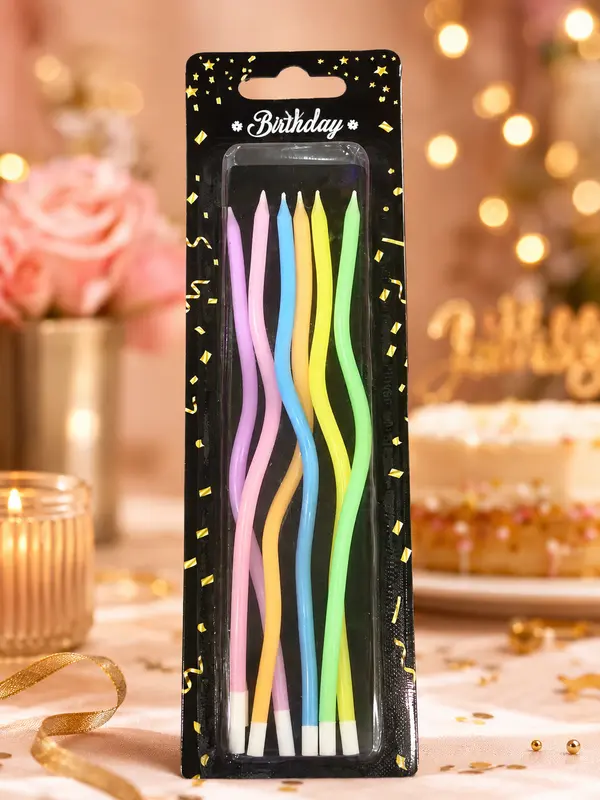 Decorative Spiral Party Candles - Multi-Color
