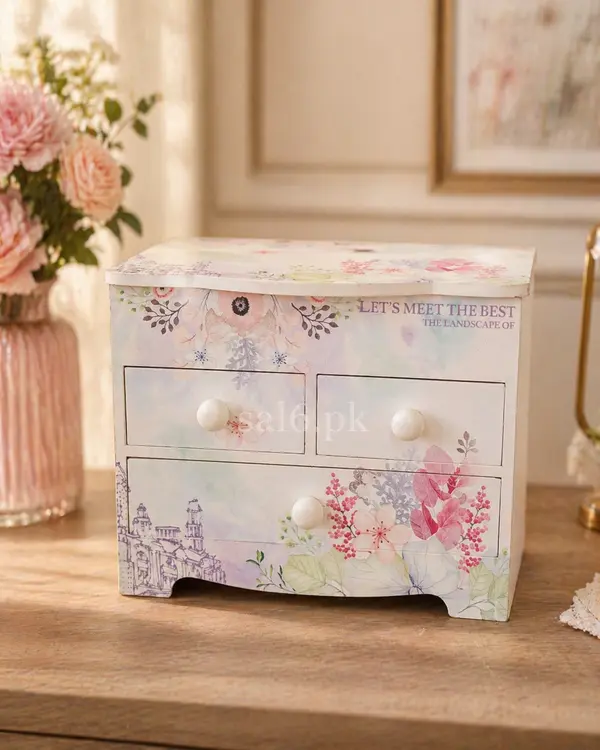 Floral Mini Jewelry Cabinet