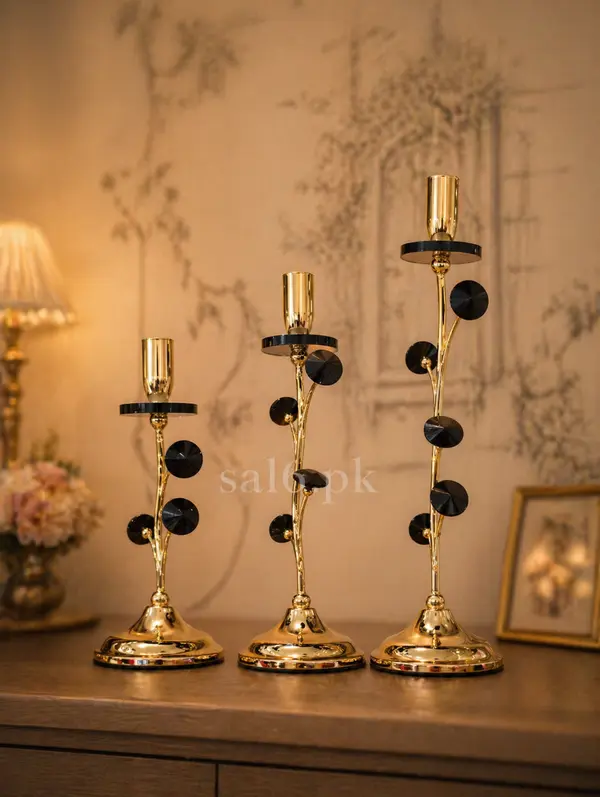 Modern Black Crystal & Gold Decor