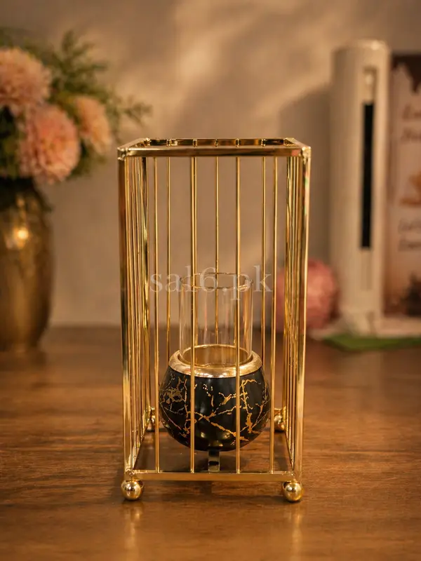 Elegant Metal Cage Tabletop Decor