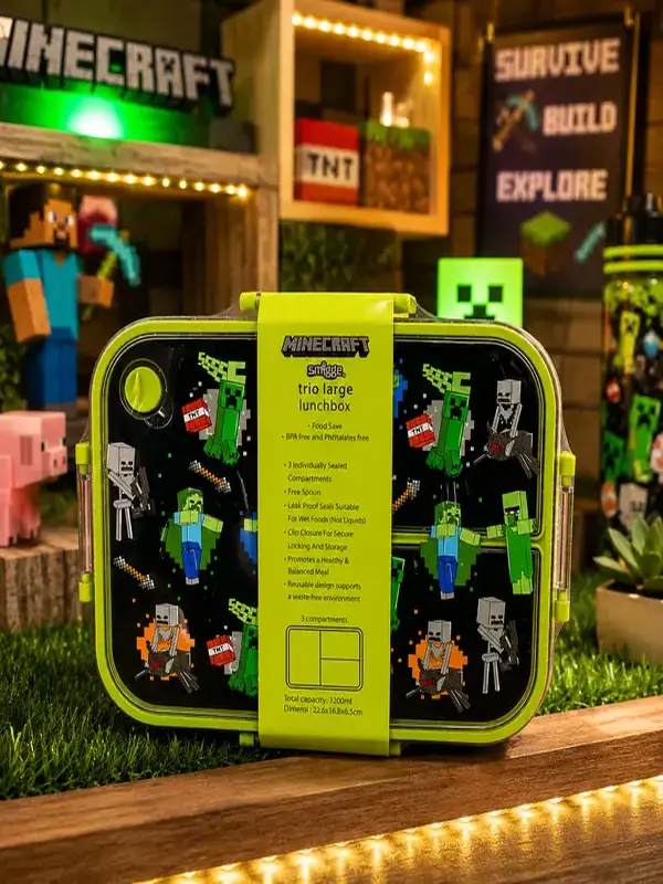 Smiggle Trio Lunchbox – Minecraft Edition