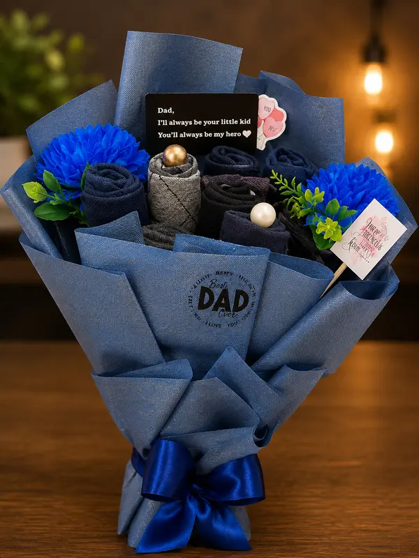  "Best Dad Ever" Men's Socks Bouquet