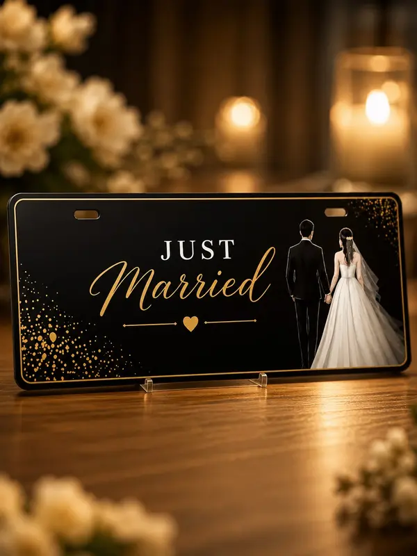 Black and Gold Groom's Crew Wedding Plate