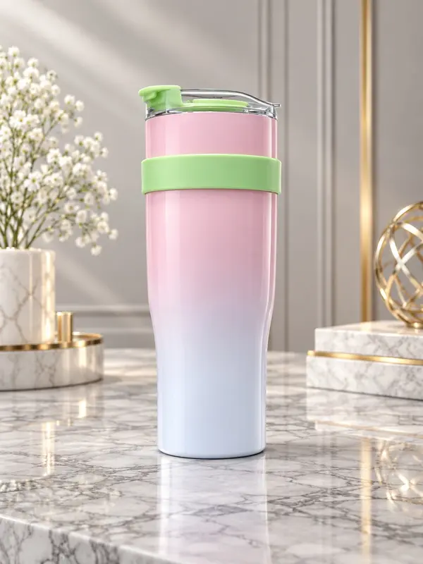 Pink & Mint Gradient Travel Tumbler