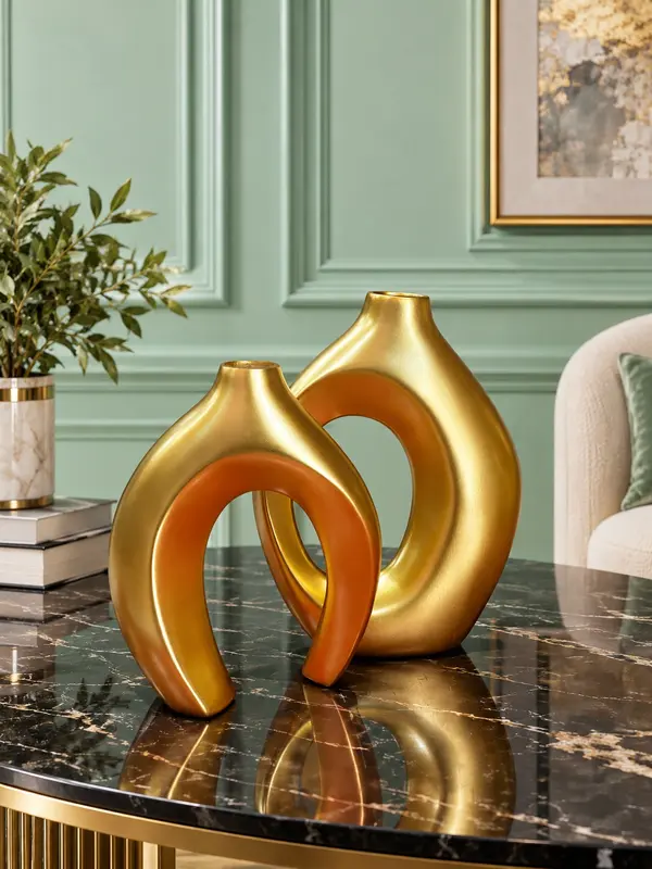 Metallic Open-Loop Vases