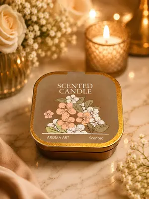 Decorative Flower-Themed Scented Candles