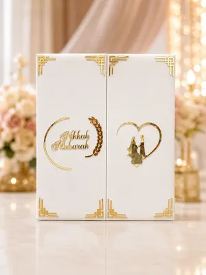 Elegant White Nikkah Book