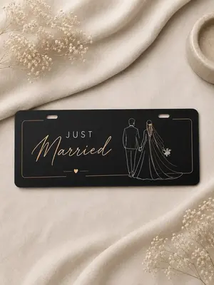 Black and Gold Groom's Crew Wedding Plate