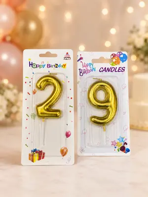 Gold Numerical Candles 