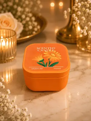 Decorative Flower-Themed Scented Candles