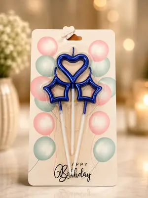 Metallic Blue & Silver Birthday Candles