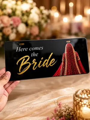 Team Bride Customized Wedding Car Number Plate