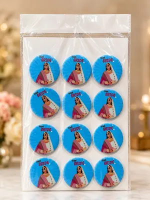 "Team Bride & Groom" Festive Badge Set