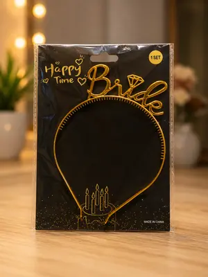 Chic Gold Bride Headband for Wedding Events