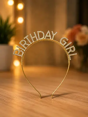 "Birthday Girl" Lettered Rhinestone Headband