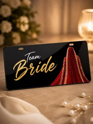 Team Bride Customized Wedding Car Number Plate