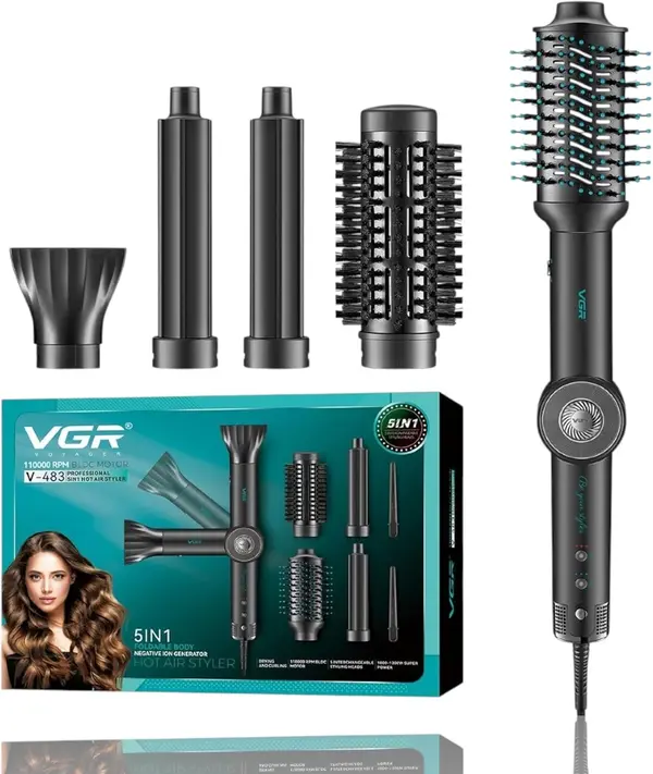 VGR V-483 Professional 5-in-1 Hot Air Styler For Women, 110000 RPM, 1000-1300W