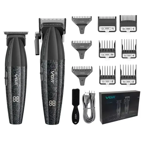 VGR V-640 Professional Barber combo Ceramic & DLC coating blade 9000 RPM