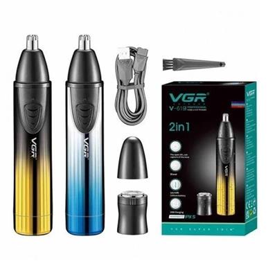 VGR V-619 2in1 Washable IPX5 Professional Hair Removal Appliances Electric Shavers Ear & Nose Hair Trimmer