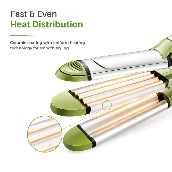 VGR 4-in-1 Hair Styler - Hair Straightener, Curler, Crimper, and Waving Tool with Ceramic Coating Plates V-569
