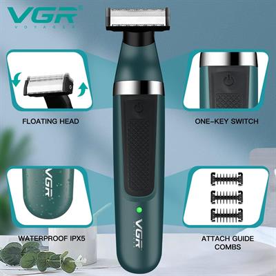 VGR V‑393 Washable Double‑Sided Hybrid Shaver – Foil & Twin Blade Head, Cordless 90 min Runtime