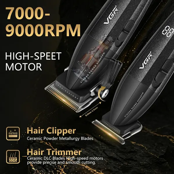 VGR 640 4-in-1 Barber Kit with Clipper Shaver and 110000 RPM Drye
