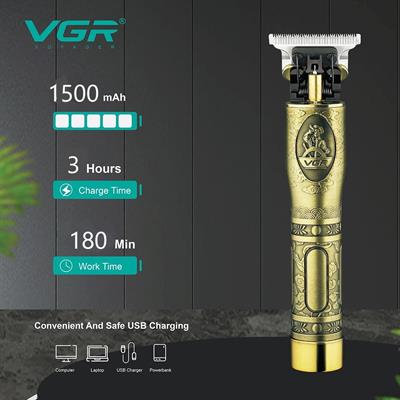 VGR V-081 Professional Rechargeable cordless Hair Trimmer Vintage T9 with Stainless steel Blades