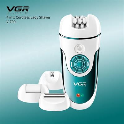 VGR V-700 Cordless Professional 4 in 1 Women Epilator & Shaver for Face, Legs, Underarms & Bikini area with Callus Remover for Wet & Dry