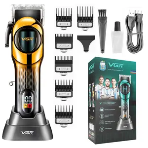 VGR V-166 Professional Hair Clipper with Stainless Steel Blades, 200 min Runtime, 2000mAh Lithium Battery, Taper Lever & Type-C USB Cable