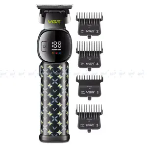 VGR V-185 Hair Cutting Machine Cordless Led Display Hair Clippers Man Professional 0mm Trimmer