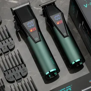 VGR V-677 Professional Hair Clippers for Men, Barber Clipper and Trimmer Set, Cord/Cordless Hair Cutting Kit with LED Display