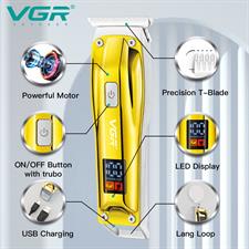 VGR V-956 Professional Rechargeable cordless Hair Trimmer with LED Display