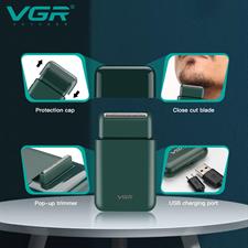 VGR V-390 Professional Electric Ultra Thin Shaver Rechargeable Razor for Face Care Beard Trimmer Reciprocating Blade with USB Travel Shaver