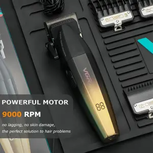 VGR V-003 Professional Salon Quality Hair Clipper - High-Performance 9000 RPM Motor with Turbo Mode