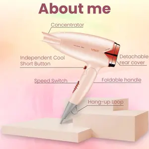VGR V-428 Foldable Hair Dryer for Men & Women | 1200/1600W DC Motor | Cool Shot Button
