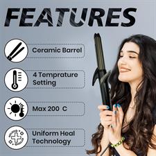 VGR V-571 Professional 2-IN-1 Curling Iron - 25mm Ceramic Barrel, Uniform Heat Technology