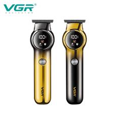 VGR V-989 Pro Li Outliner Rechargeable Electric Cordless Hair Clippers with Digital Display & Dual Motor Grooming Kits T-Blade Close Cutting 0mm Bald Head Clipper for Men 180 mins Runtime